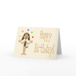 Clever Dog Cartoon. Fun Birthday Card. Custom