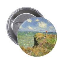 Cliff Walk Pourville, Monet, Vintage Impressionism Pins