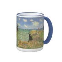 Cliff Walk Pourville, Monet, Vintage Impressionism Coffee Mugs
