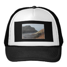 Cliffs at Watermouth, Devon, UK. On Black. Mesh Hats