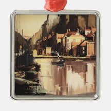 Clifton Suspension Bridge and Boats Christmas Ornaments