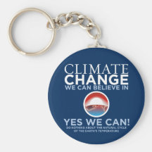 Climate Change - Yes We Can Obama Parody Keychain