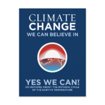 Climate Change - Yes We Can Obama Parody Postcard