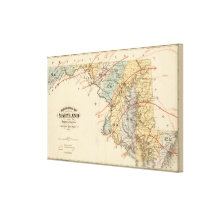 Climatological map of the State of Maryland Canvas Prints