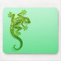 Climbing Green Gecko Mousepads