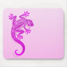 Climbing Pink Gecko Mouse Pads