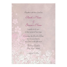 Climbing Pink Rose Floral Elegant Wedding Invites