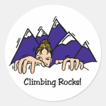 Climbing Rocks Round Sticker