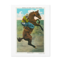 Climbing the Golden Stairs at the Annual Rodeo Post Card