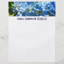 Clinical Coordinator TO DO lList paper Hydrangeas Full Colour Flyer