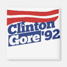 Clinton Gore 92 retro politics Fridge Magnet
