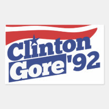 Clinton Gore 92 retro politics Rectangular Sticker