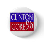 Clinton Gore 96 Distressed Design Button