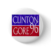 Clinton Gore 96 Distressed Design Button