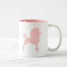 Clipped Standard Poodle (in light pink) Coffee Mug