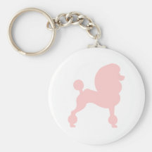 Clipped Standard Poodle (in light pink) Keychains
