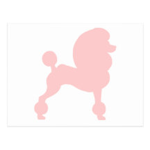 Clipped Standard Poodle (in light pink) Post Card