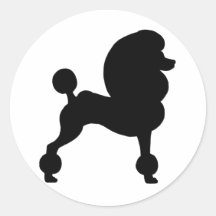Clipped Standard Poodle Round Stickers