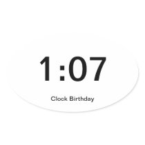 Clock Birthday Sticker 1:07
