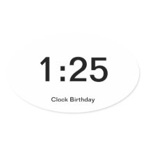 Clock Birthday Sticker 1:25