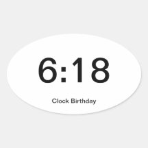 Clock Birthday Sticker 6:18