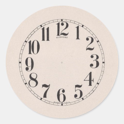 CLOCK FACE ROUND STICKER | Zazzle
