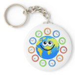 Clock Globe Key Chain