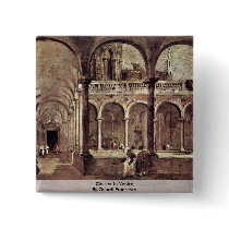 Cloister In Venice, By Guardi Francesco Button