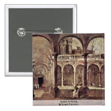 Cloister In Venice, By Guardi Francesco Button