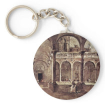 Cloister In Venice, By Guardi Francesco Keychains