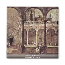 Cloister In Venice, By Guardi Francesco Refrigerator Magnets
