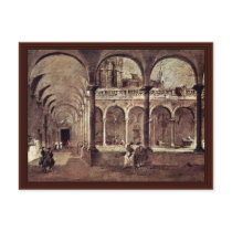 Cloister In Venice, By Guardi Francesco Post Cards