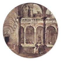 Cloister In Venice, By Guardi Francesco Sticker