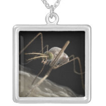 Close up 3d mosquito biting personalised necklace
