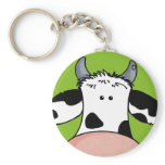 close up cow keychains