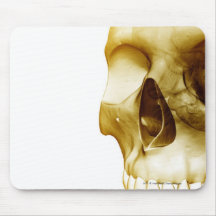 Close up frontal view of the brain inside a skull mouse pad