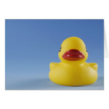 Close-up of a rubber duck greeting cards