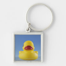 Close-up of a rubber duck key chain