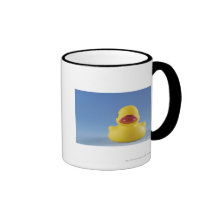 Close-up of a rubber duck mug
