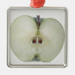 Close-up of a sliced granny smith apple ornament