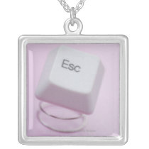Close-up of an escape key necklaces