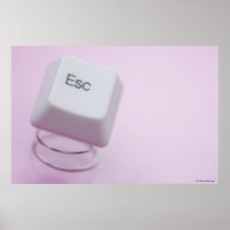 Close-up of an escape key print