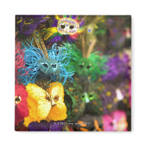 Close-up of colourful miniature masks in a New Fridge Magnets