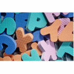 Close-up of foam letters for kids photo sculptures