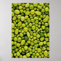 Close-up of green pebbles poster