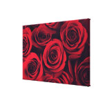 Close up of red rose flowers. gallery wrapped canvas
