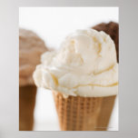 Close up of various ice cream cones posters
