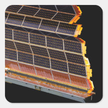 Close-up view of the solar arrays sticker