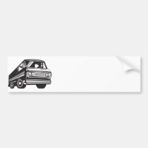 Closed Delivery Van Retro Bumper Stickers