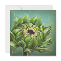 Closed sunflower personalized announcement